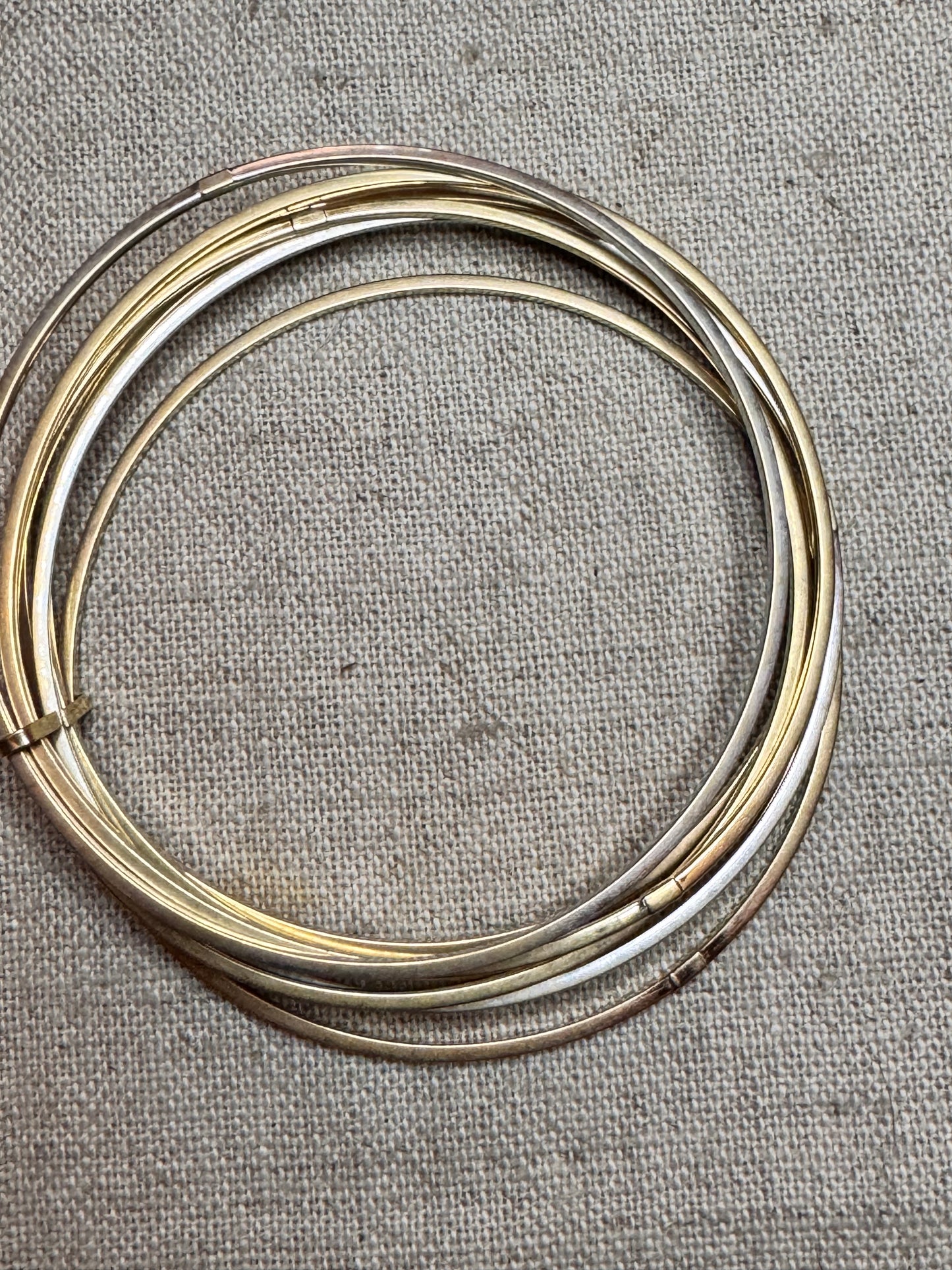 14k Gold Semainier Set of 7 Bracelets from Italy