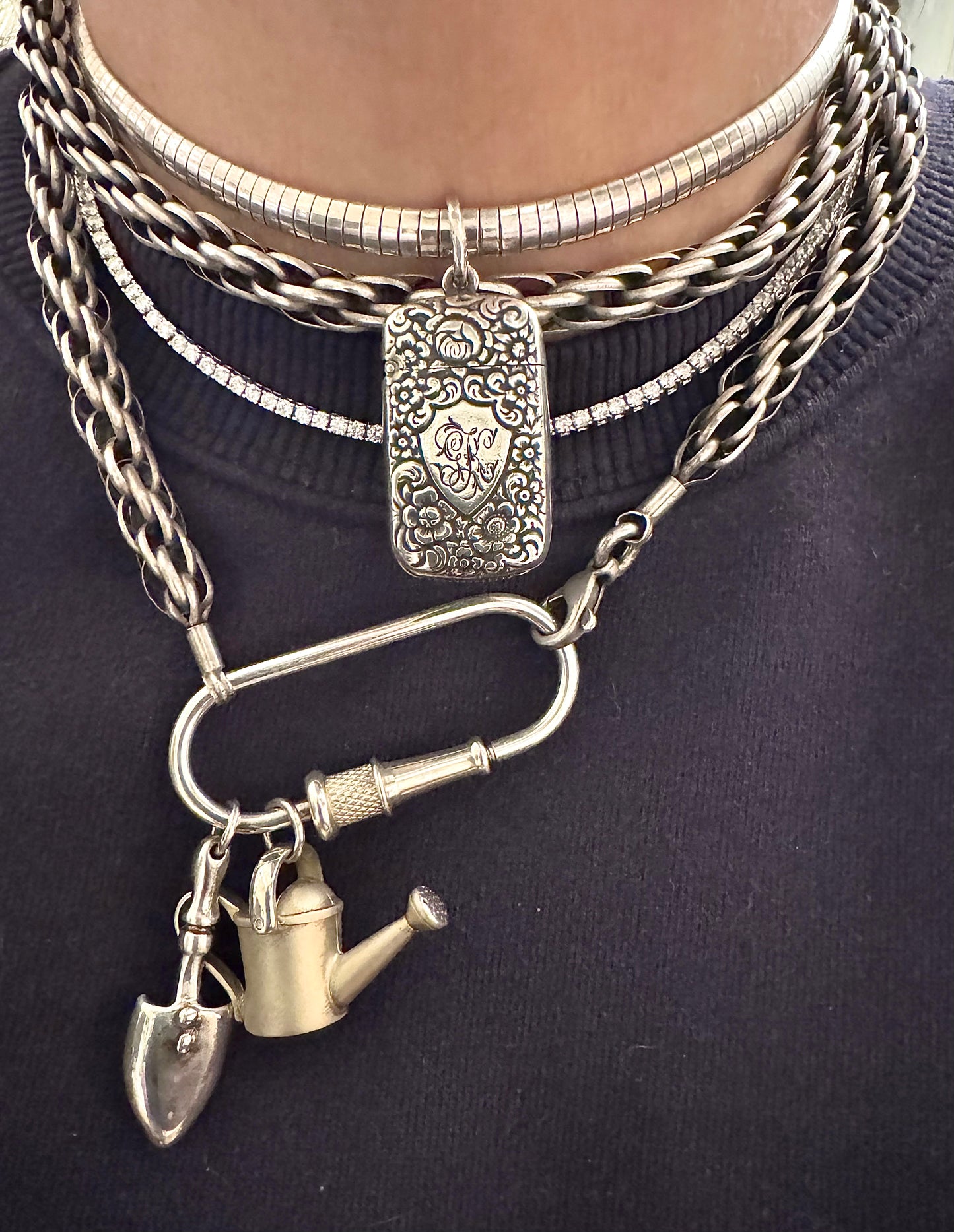 Vintage 1980’s Sterling Italian chunky Omega Chain