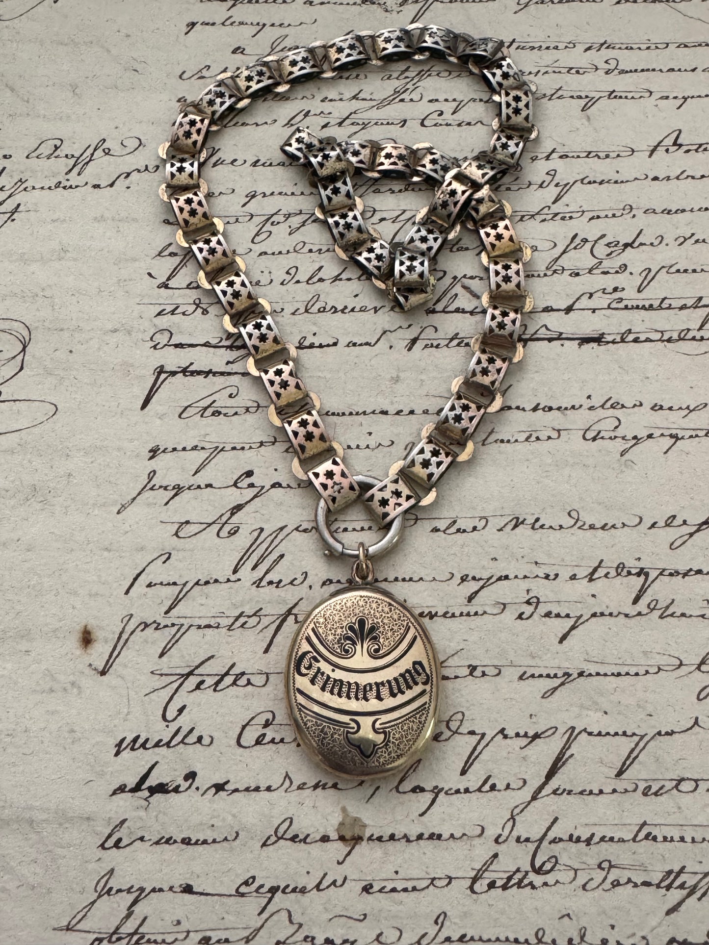 Victorian Gold Filled Engraved and Enameled Victorian Locket
