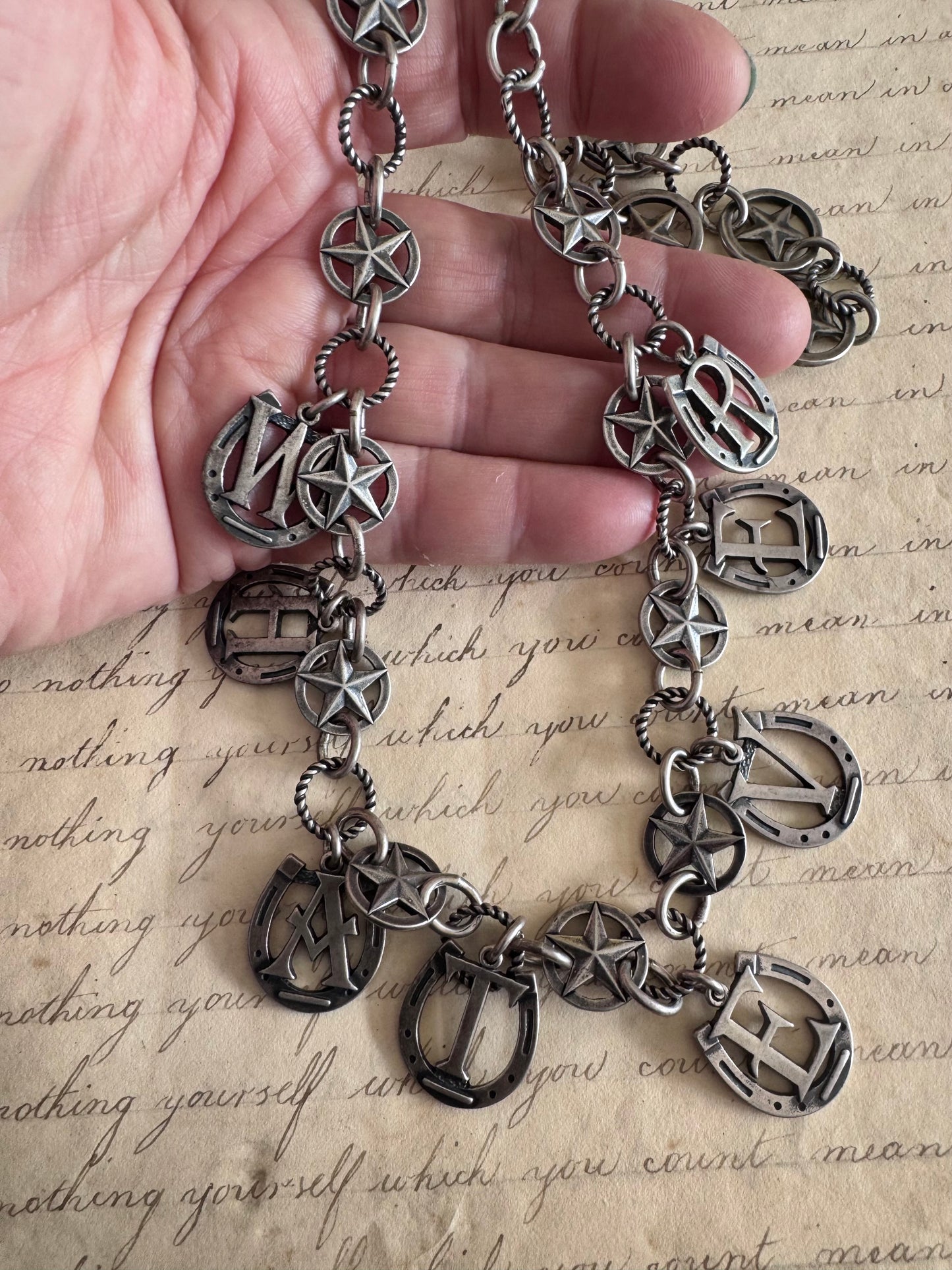 Sterling WHATEVER Necklace with Stars