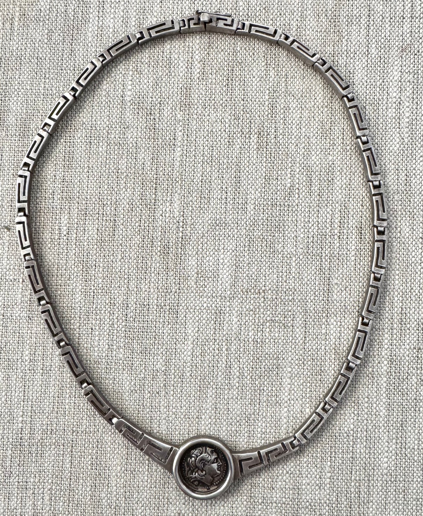 Elegant Vintage Sterling Silver Coin Necklace