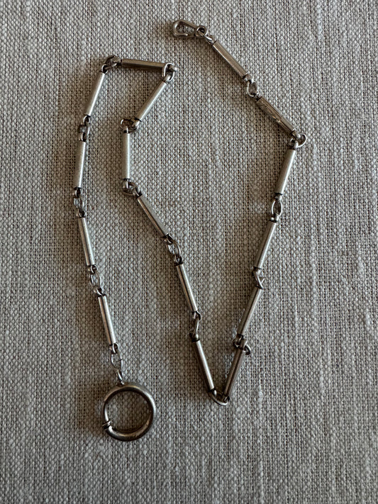 Vintage Bar Style Sterling Watch Chain