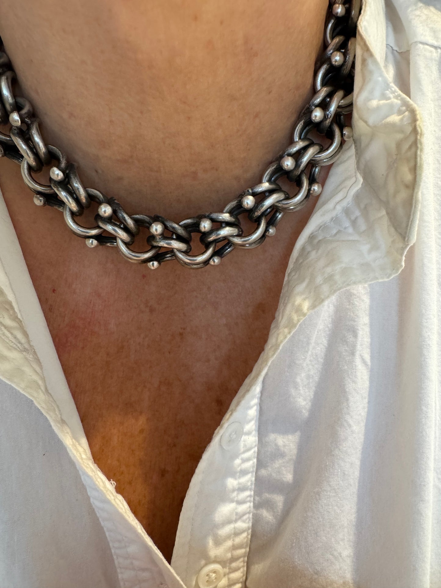 Enormous and Spectacular Sterling Necklace and Bracelet Set