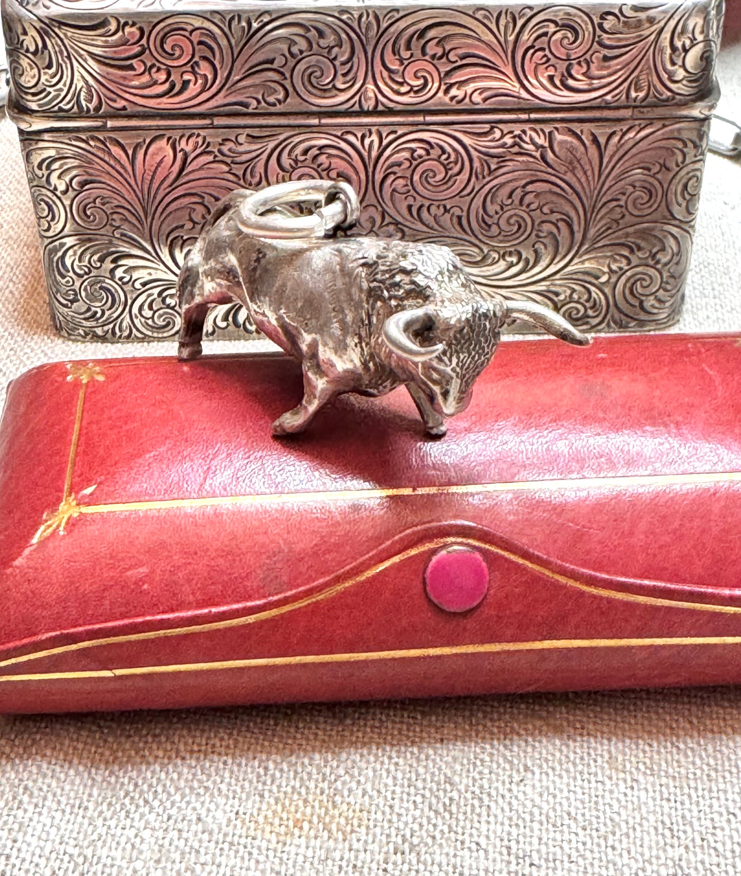 Amazing Huge and Realistic Sterling Silver Bull Pendant