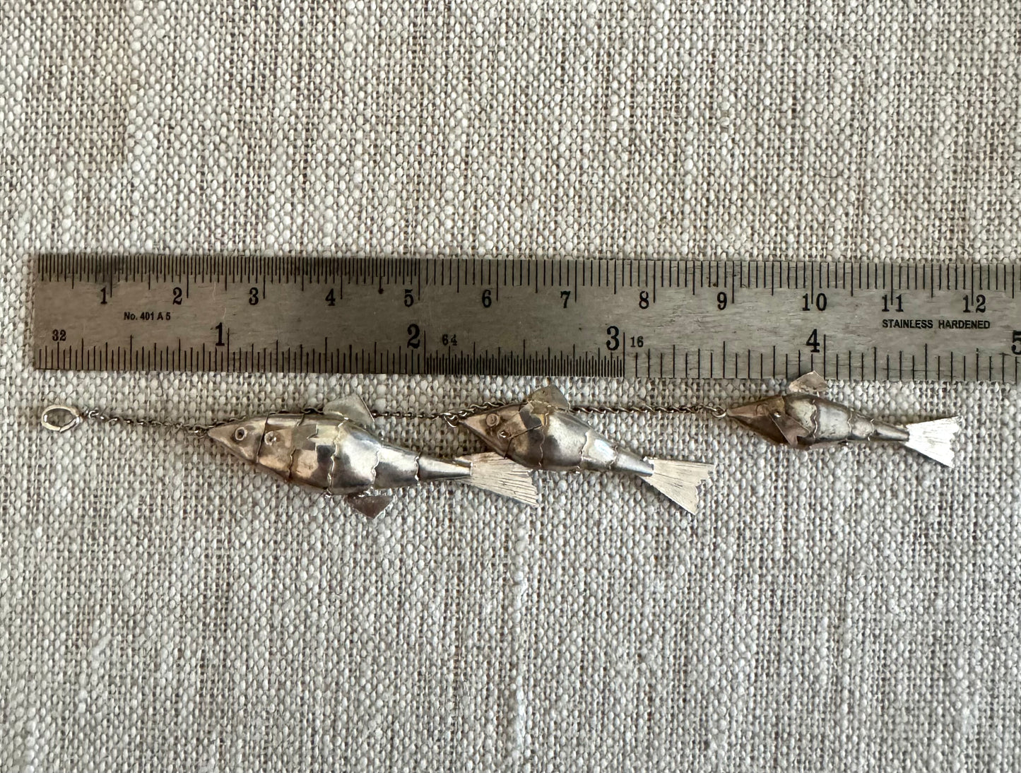 Set of 3 Fish on a Attached to a Chain