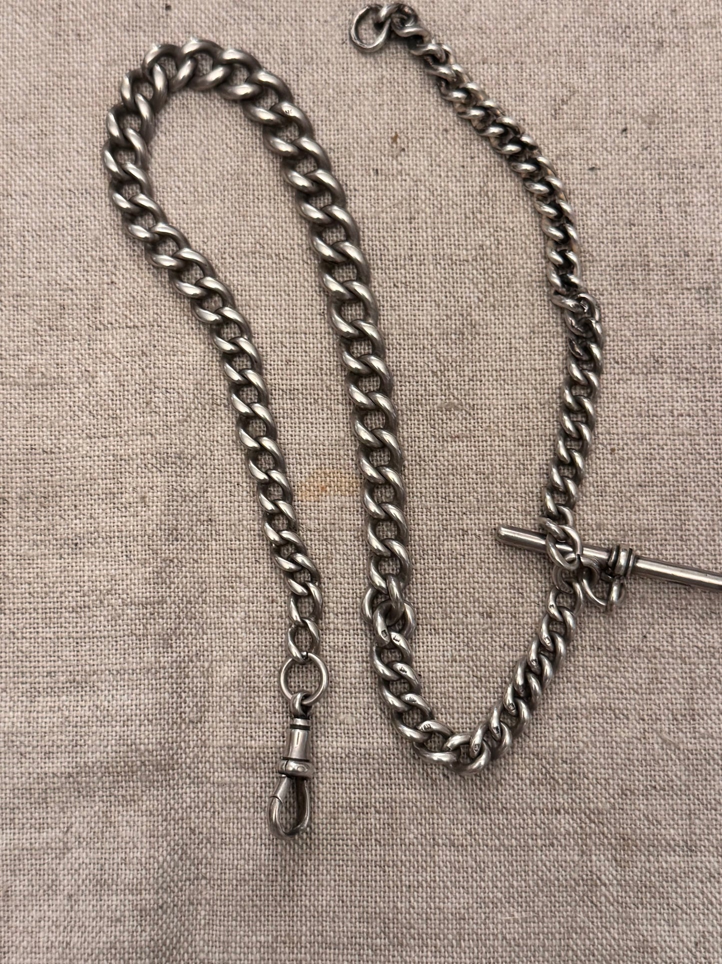 Perfectly Simple Antique English Sterling Watchchain