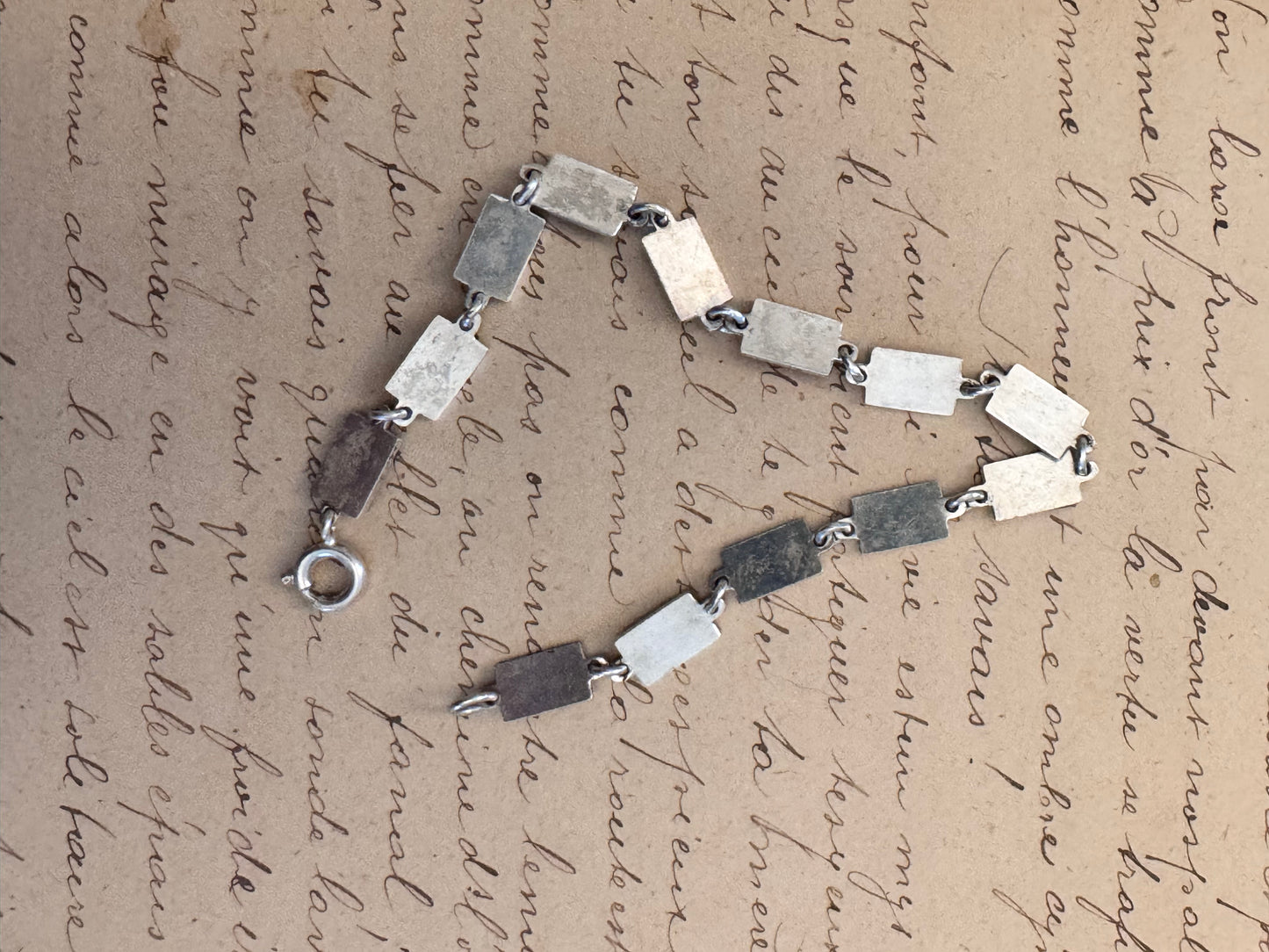 Vintage Silver and Enamel SS AMERICA Nautical Flag Bracelet