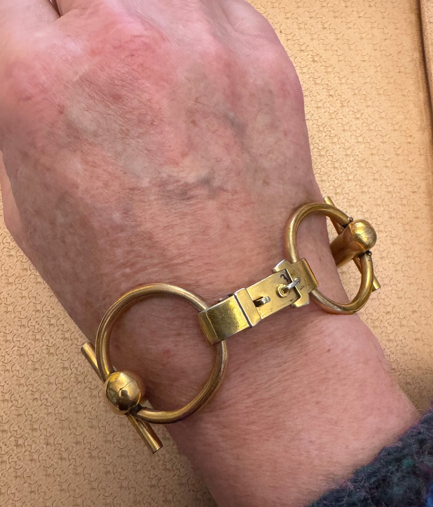Fantastic Gold Plated Silver Equestrian Horsebit Bracelet