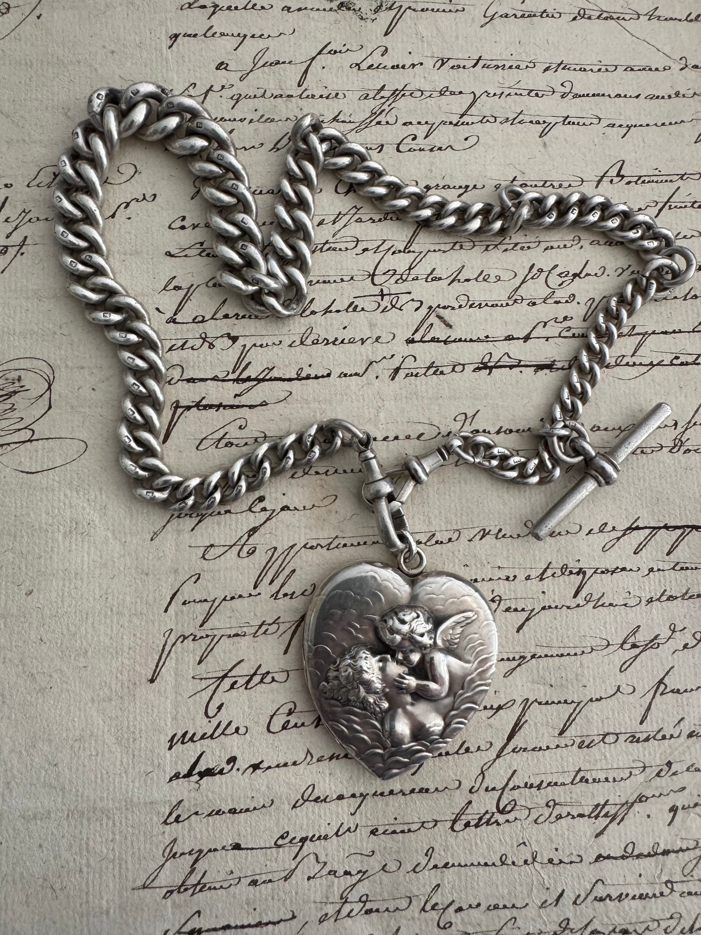 Rare Signed Unger Brothers Art Nouveau Heart Locket
