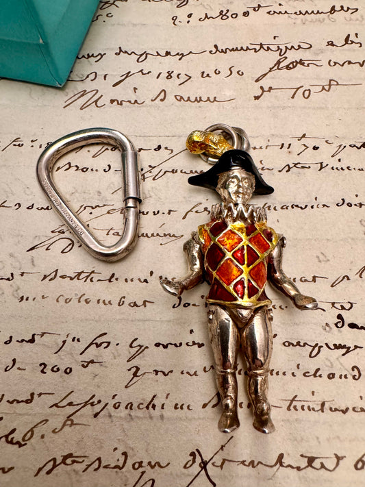 Incredibly Rare Gene Moore for Tiffany Harlequin Pendant + Carabiner