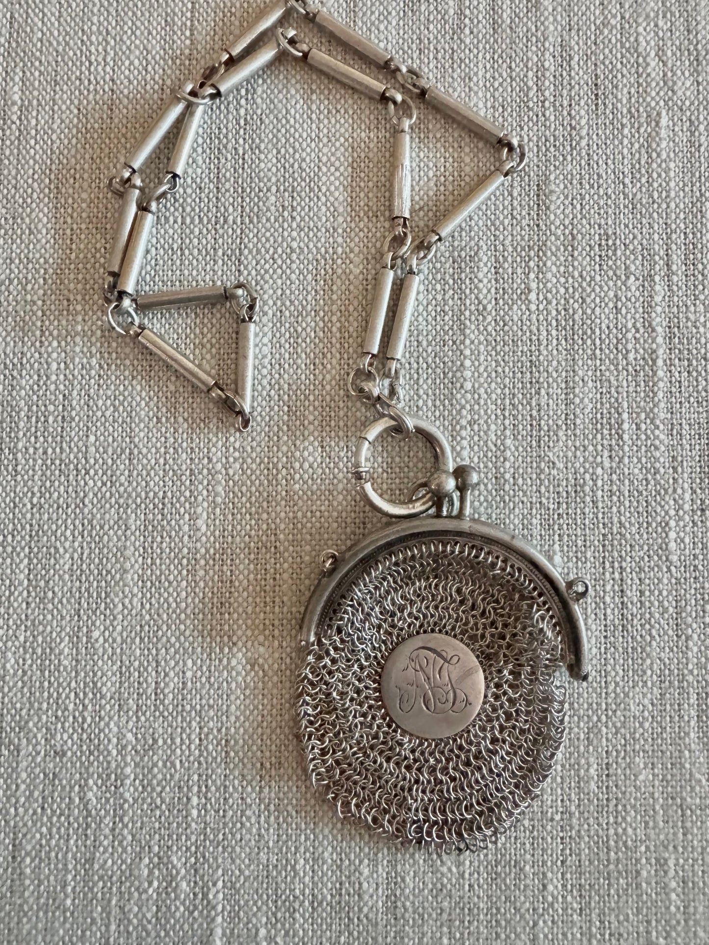 Antique American Silver Miniature Purse 3