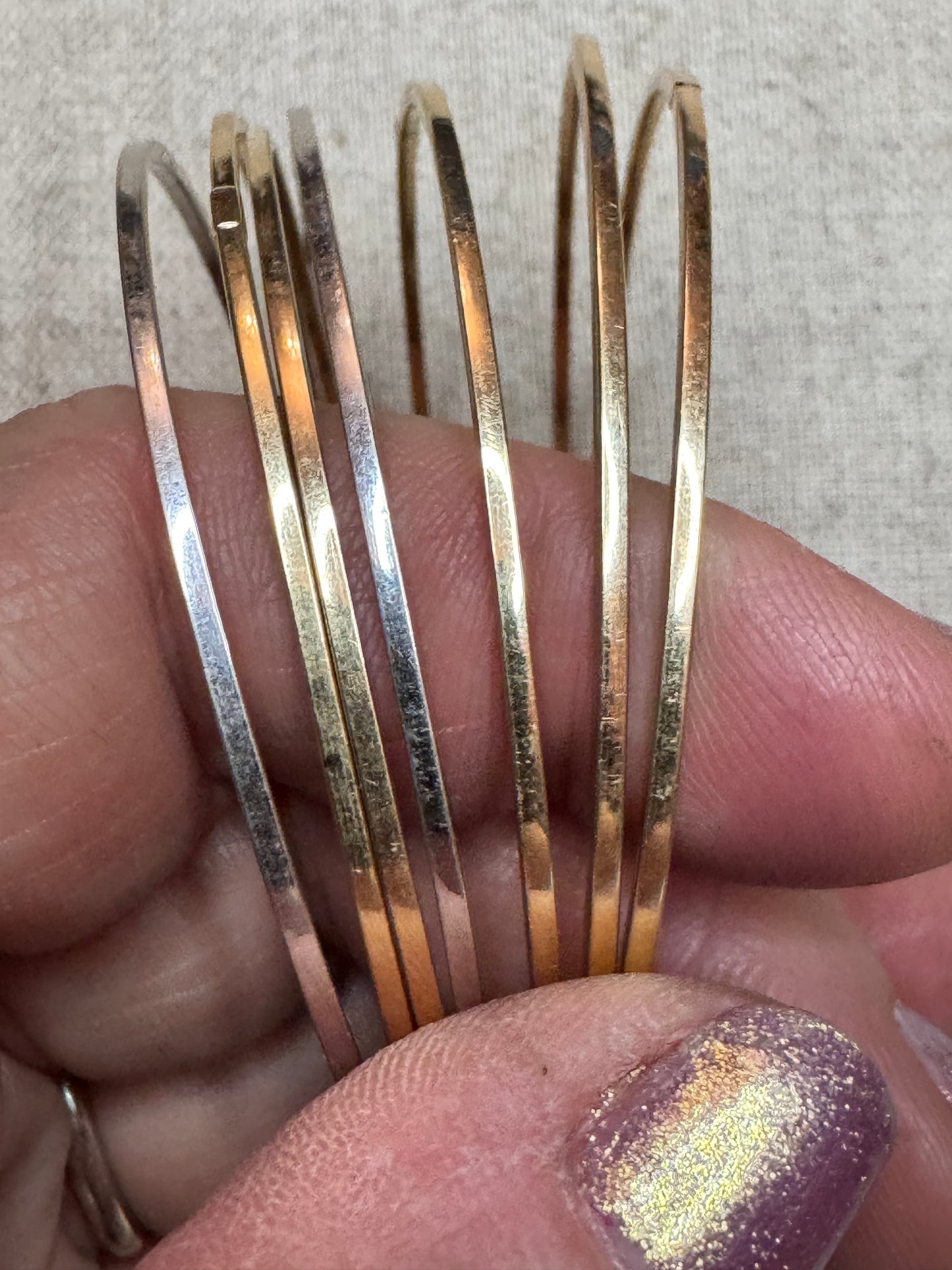 14k Gold Semainier Set of 7 Bracelets from Italy