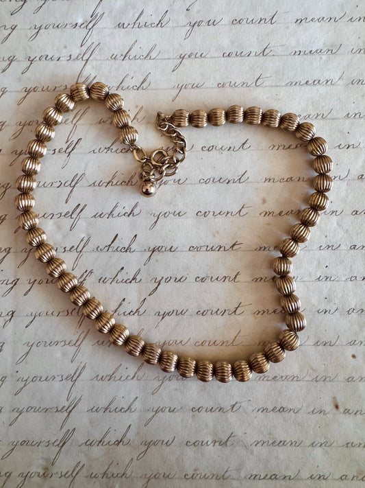 MEDIUM Vintage Fluted Gold Filled Beads