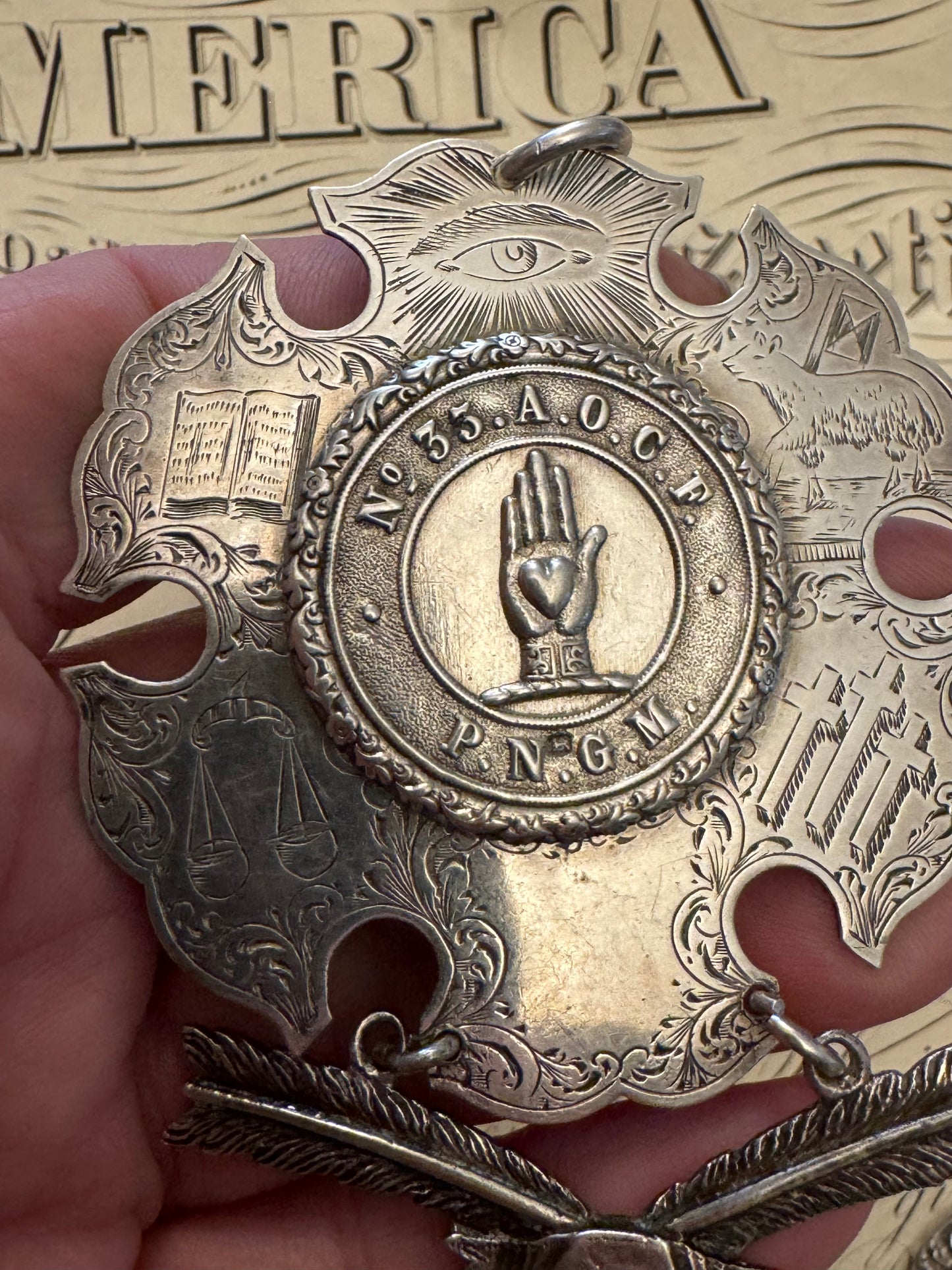 [JOE TEST] Incredible English Antique Sterling Goodfellows Medallion (Copy)