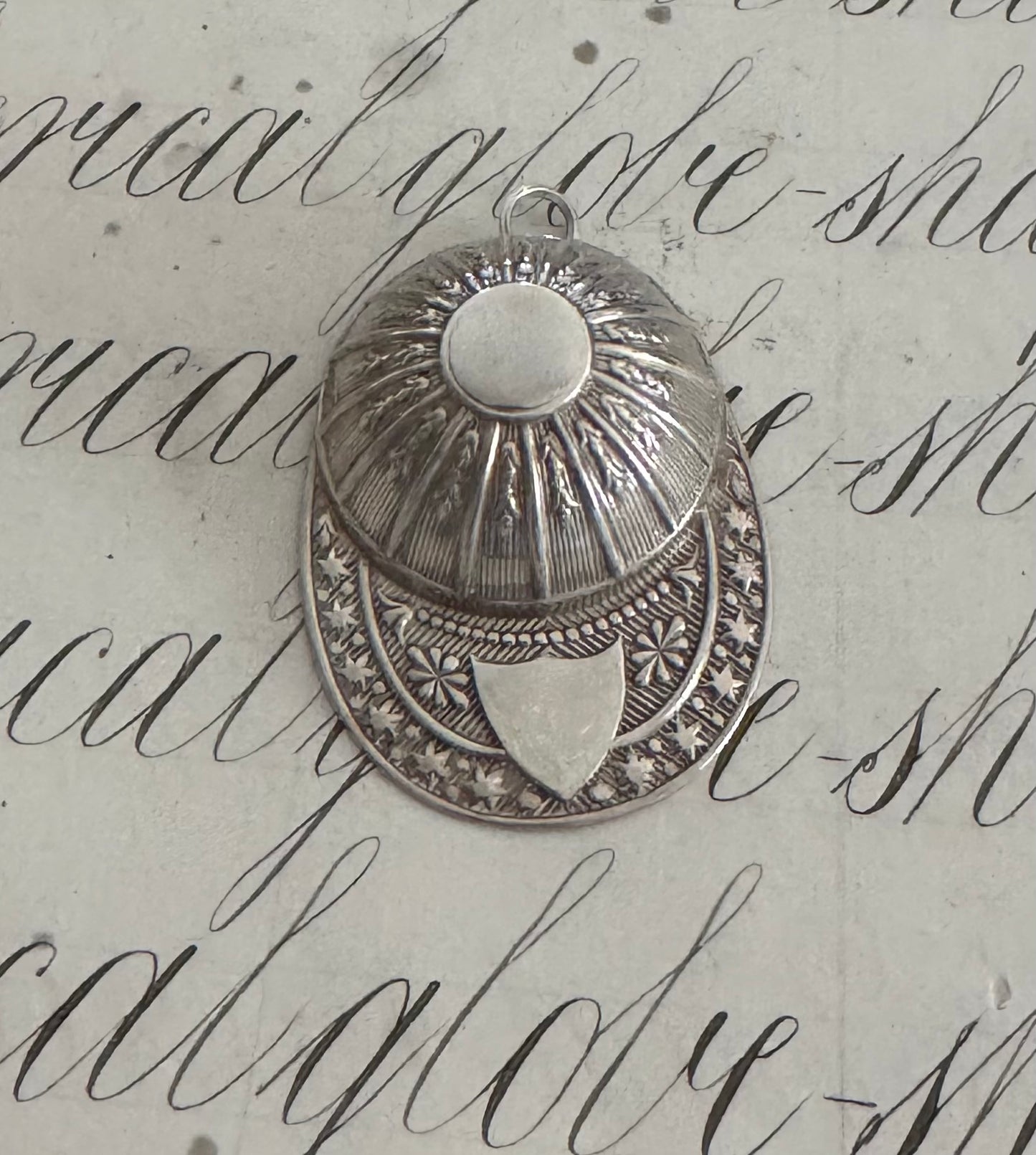English Embossed Sterling Cap