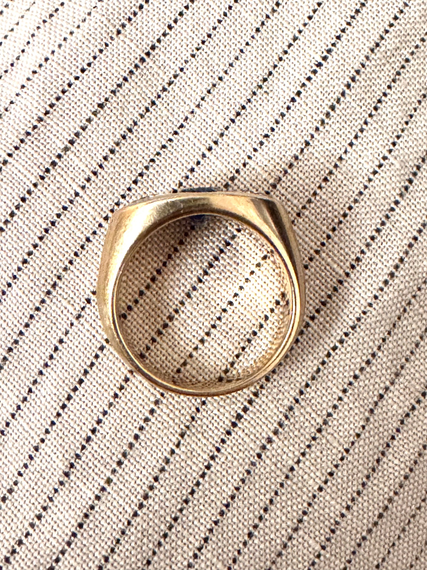 Vintage 18k Sapphire and Diamond Gypsy Ring with Flat Top