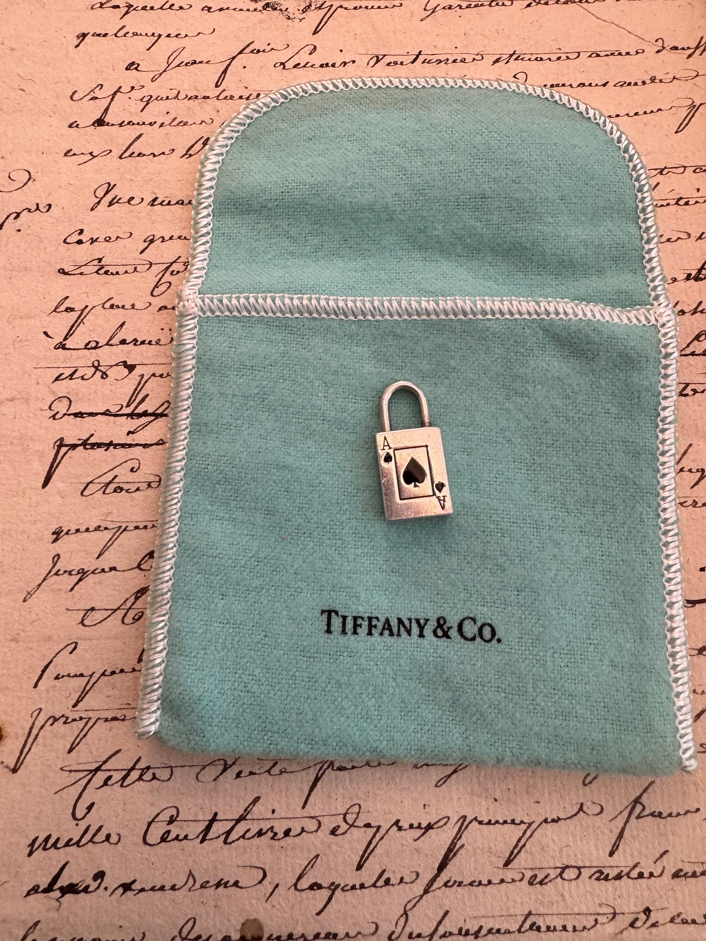 Adorable Tiffany Ace of Spades Miniature Padlock