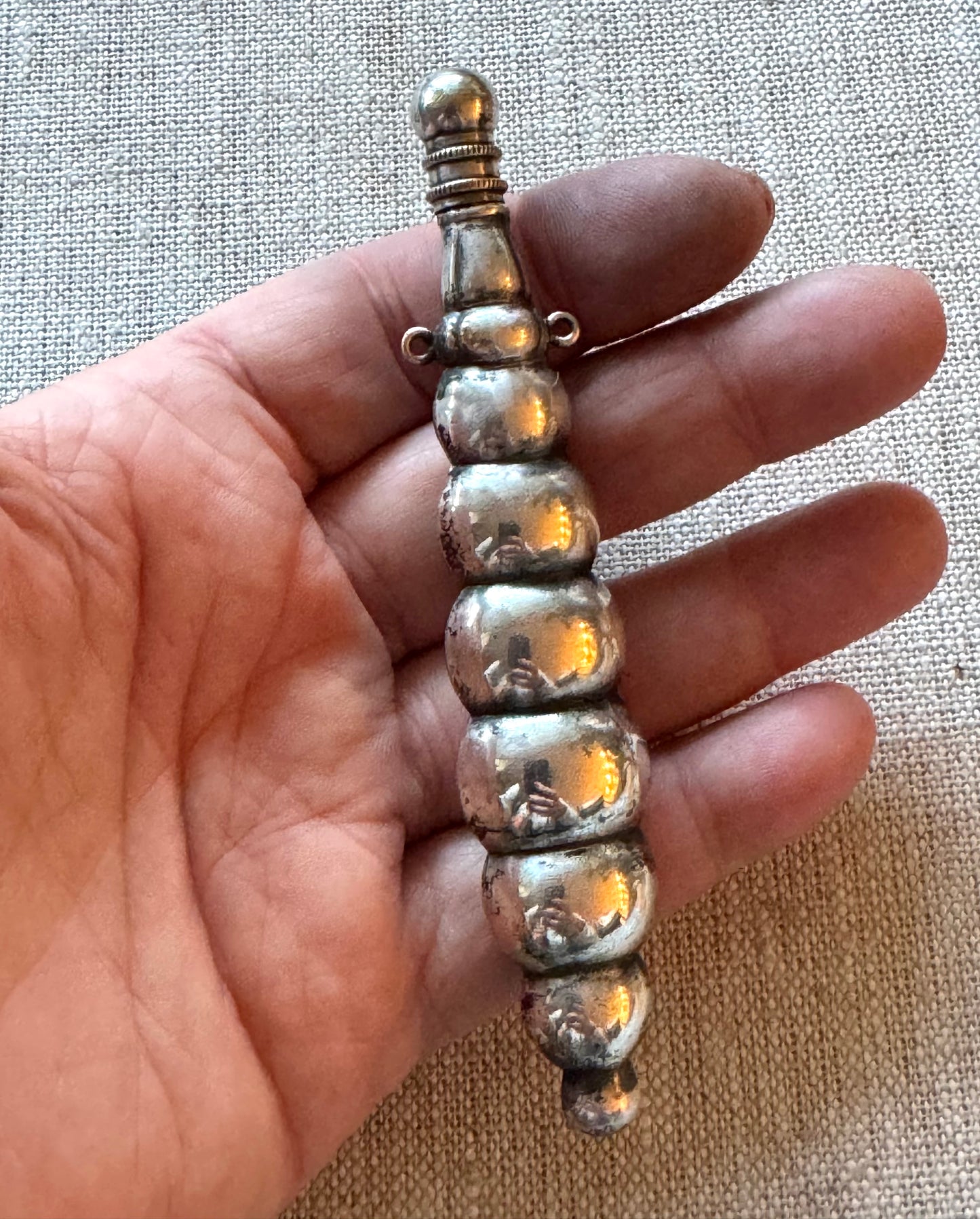 Incredible Long and Shapely Antique Sterling Perfume Bottle