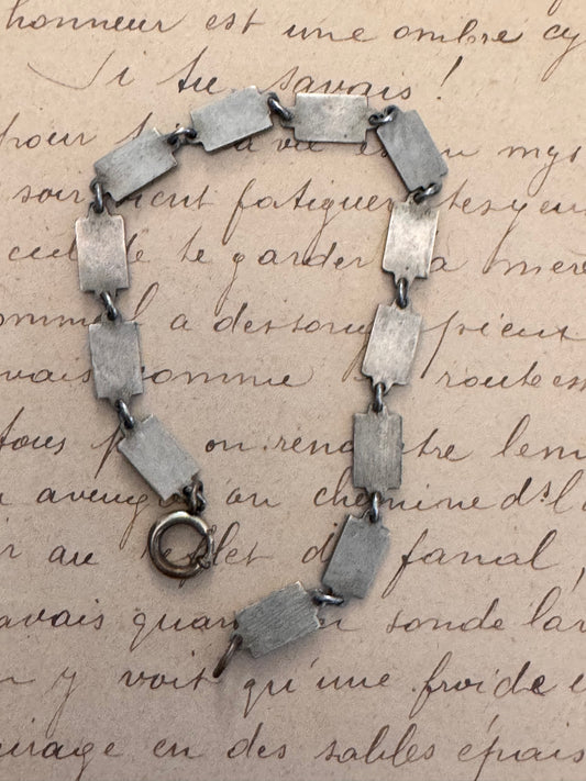 Vintage Silver and Enamel EPO HAMBURG J Nautical Flag Bracelet