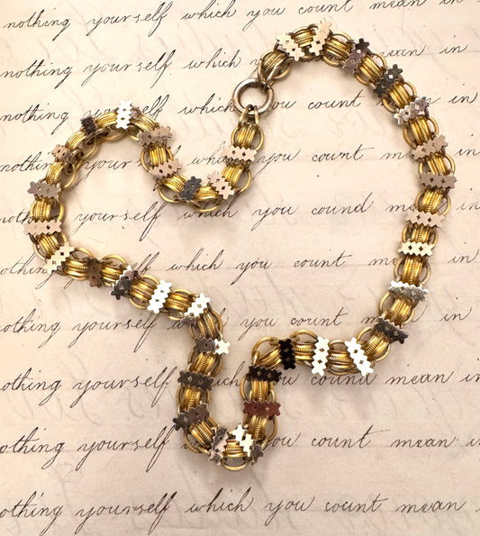 Spectacular Victorian 2-tone Gold Filled Book Chain