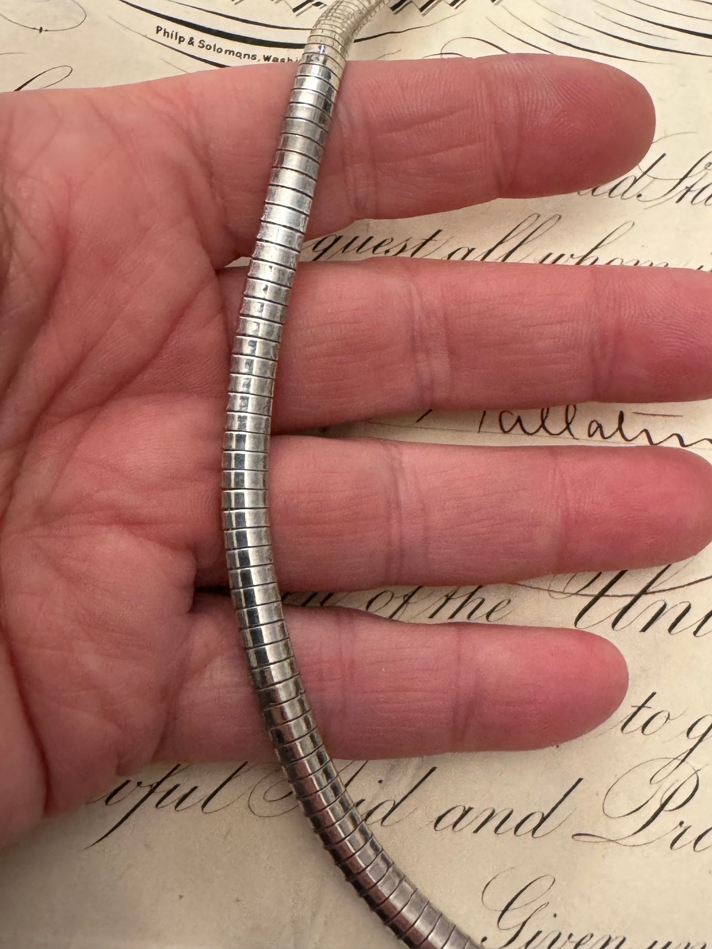 Vintage 1980’s Sterling Italian chunky Omega Chain