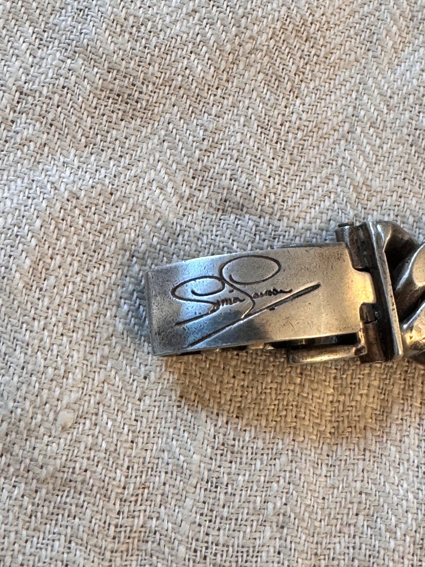 Sterling Silver Eclissi Watch with Heavy Sterling Curb Chain Strap