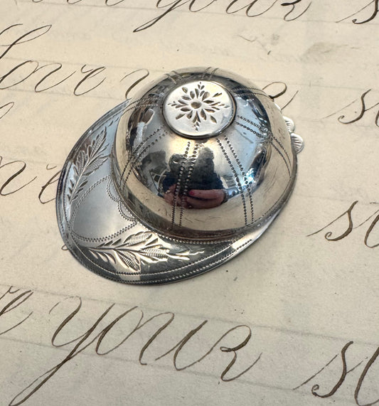 English Engraved Sterling Cap