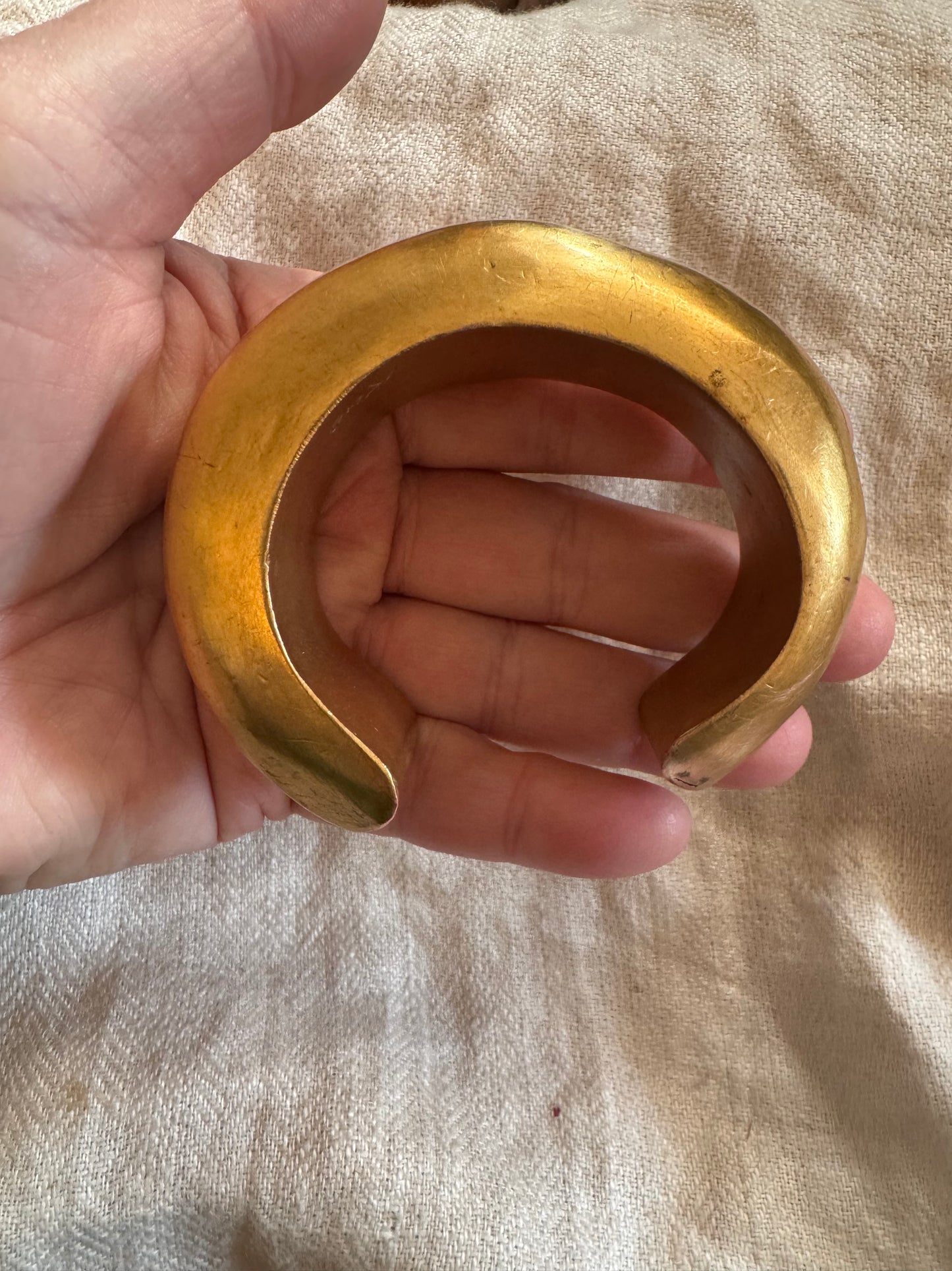 Sculptural Hand Forged Plated Bronze Cuff