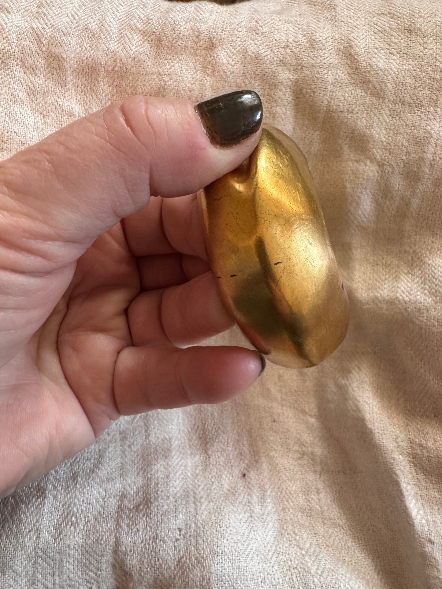 Sculptural Hand Forged Plated Bronze Cuff