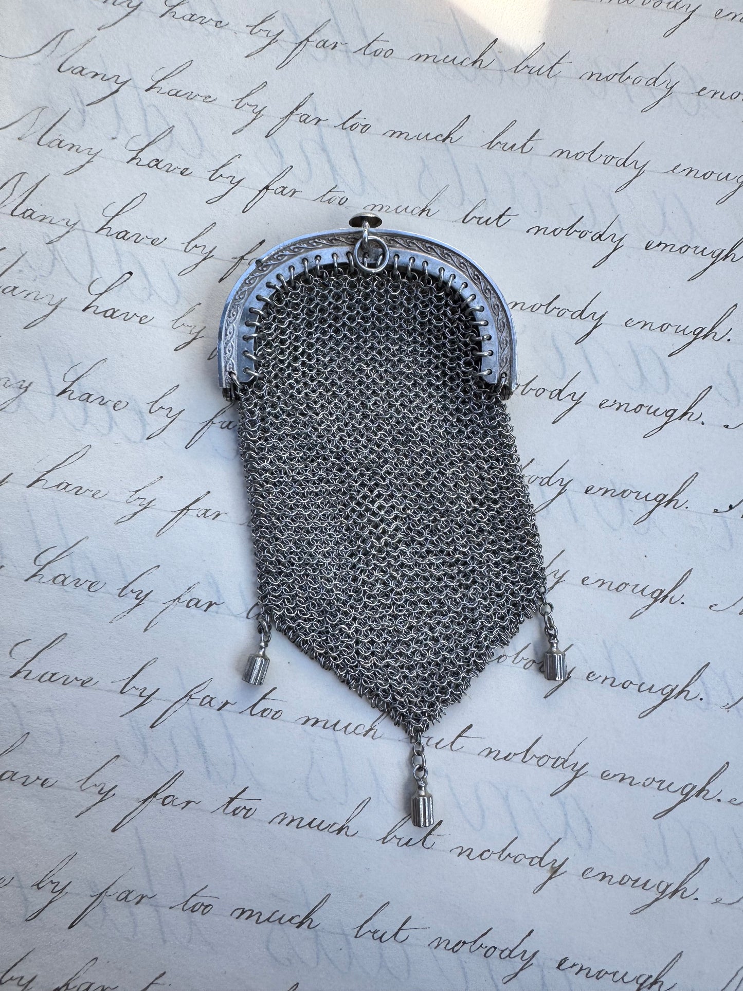 Antique French Silver Miniature Purse 2