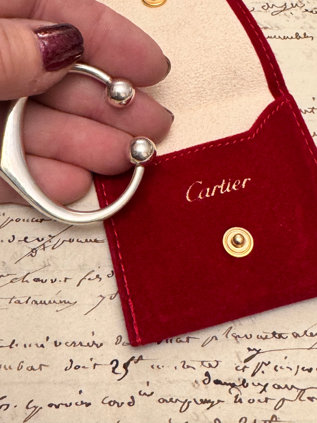 Large Cartier Sterling Silver C Connector
