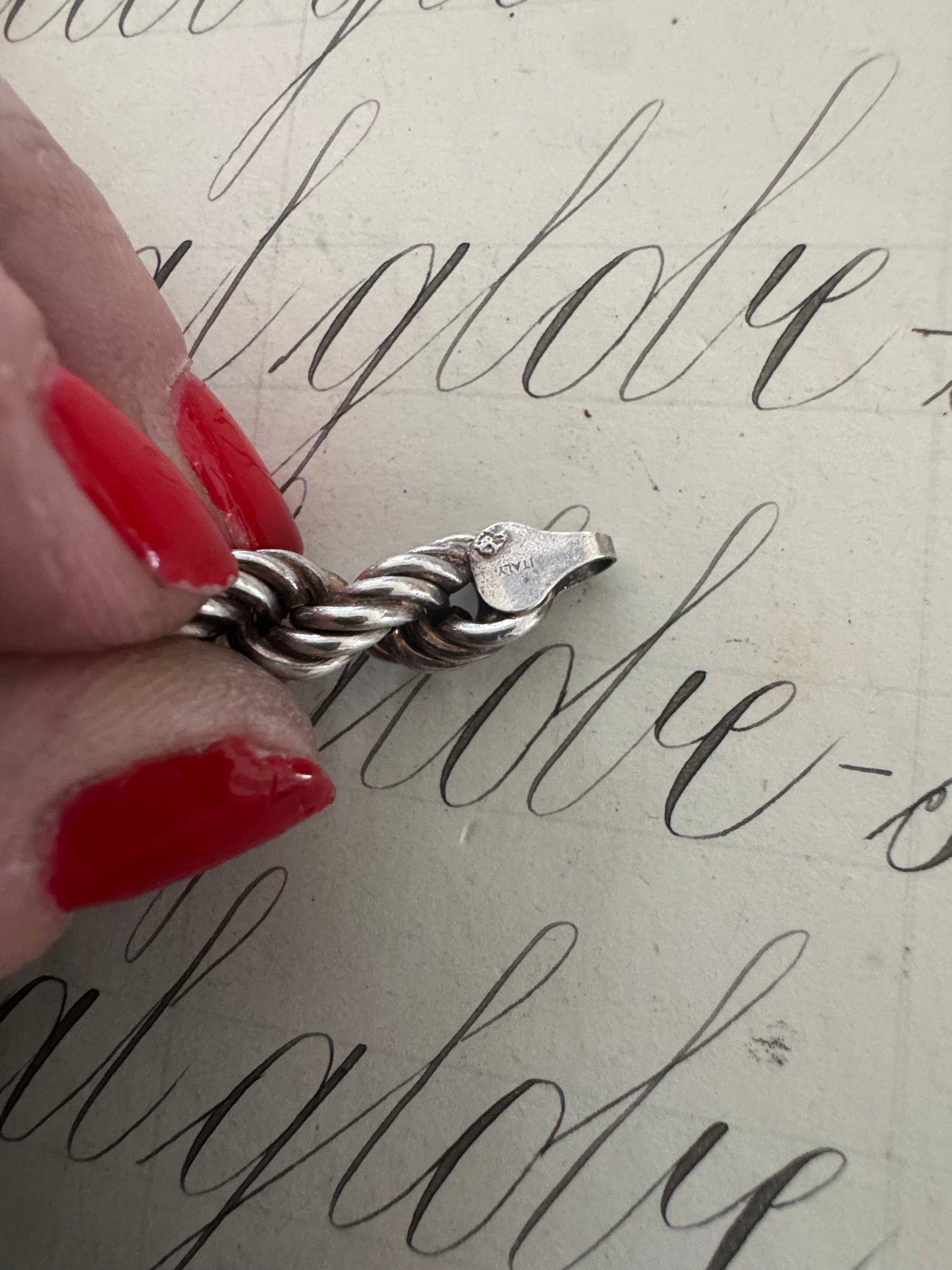 Enormous and Solid Italian Graduated Sterling Rope Chain