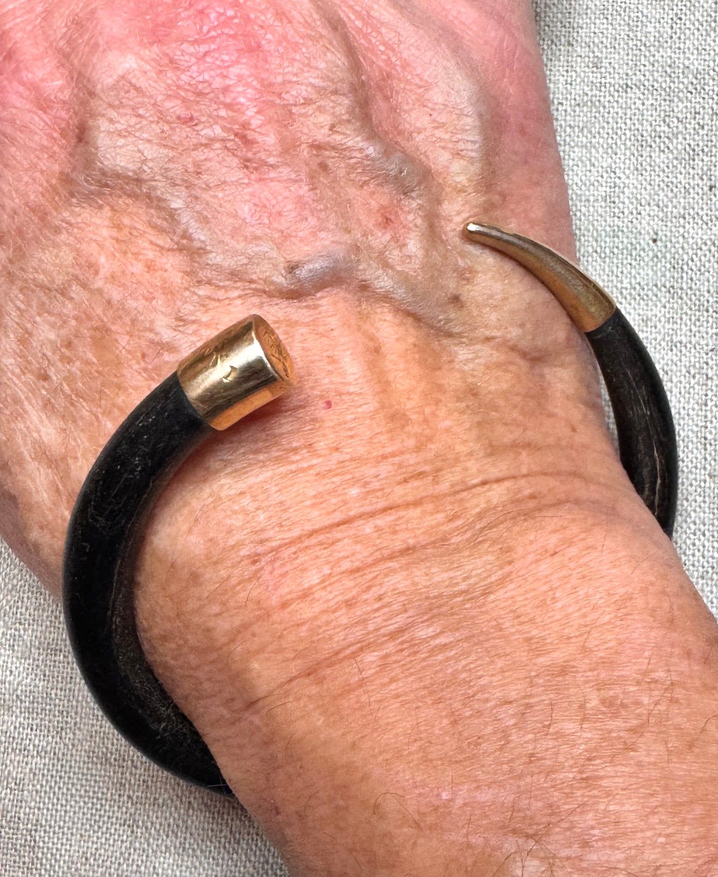 Buffalo Horn Bracelet #1 Tipped in 14k Gold