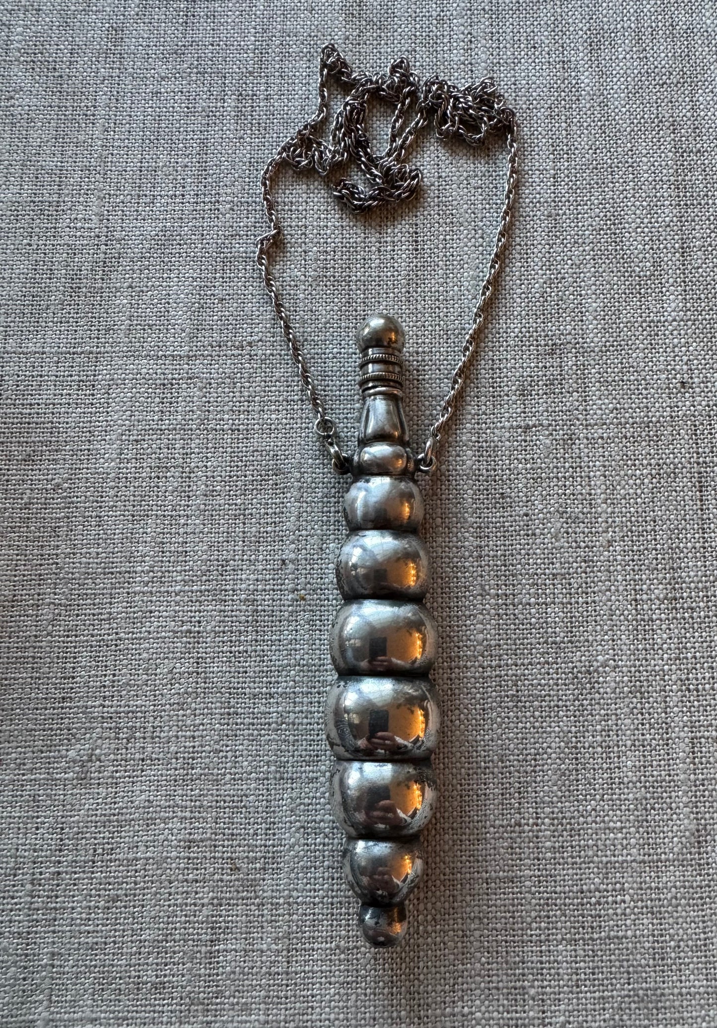 Incredible Long and Shapely Antique Sterling Perfume Bottle