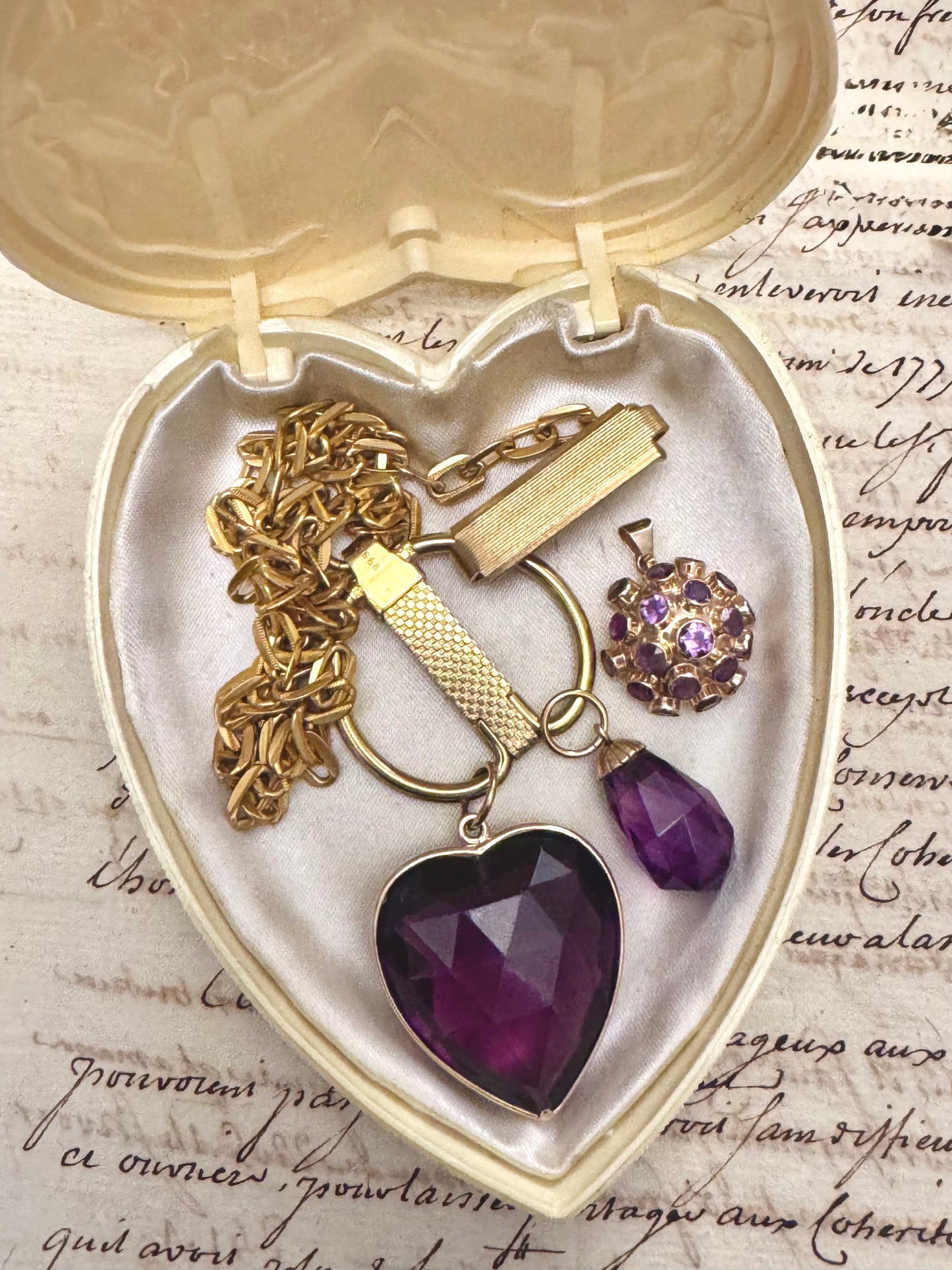 Gorgeous Faceted Briolette Amethyst Drop with 14k Cap