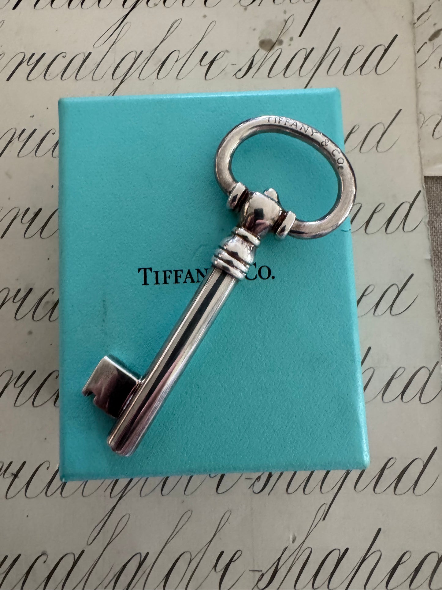 huge Tiffany sterling silver skeleton key connector