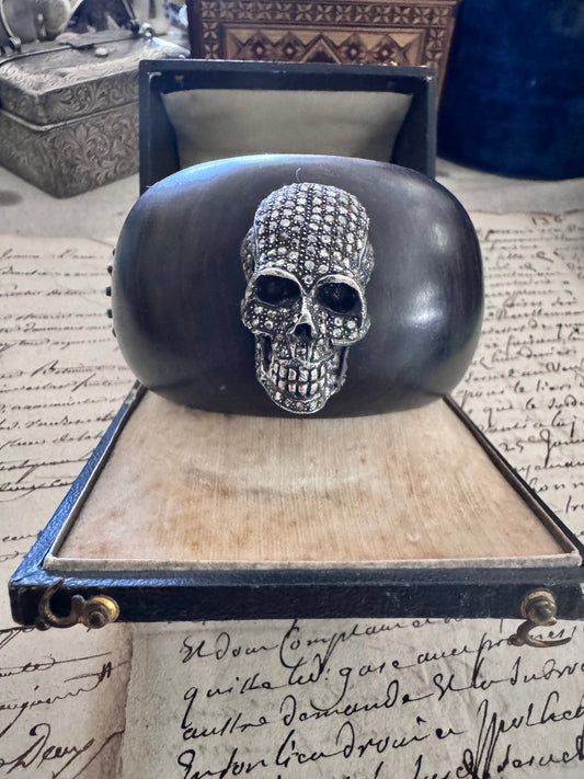 JKC Diamond and Ebony Skull Cuff