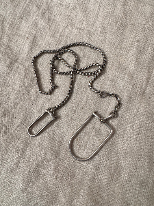 Fabulous Silver Watch Chain with 2 Charm Holders