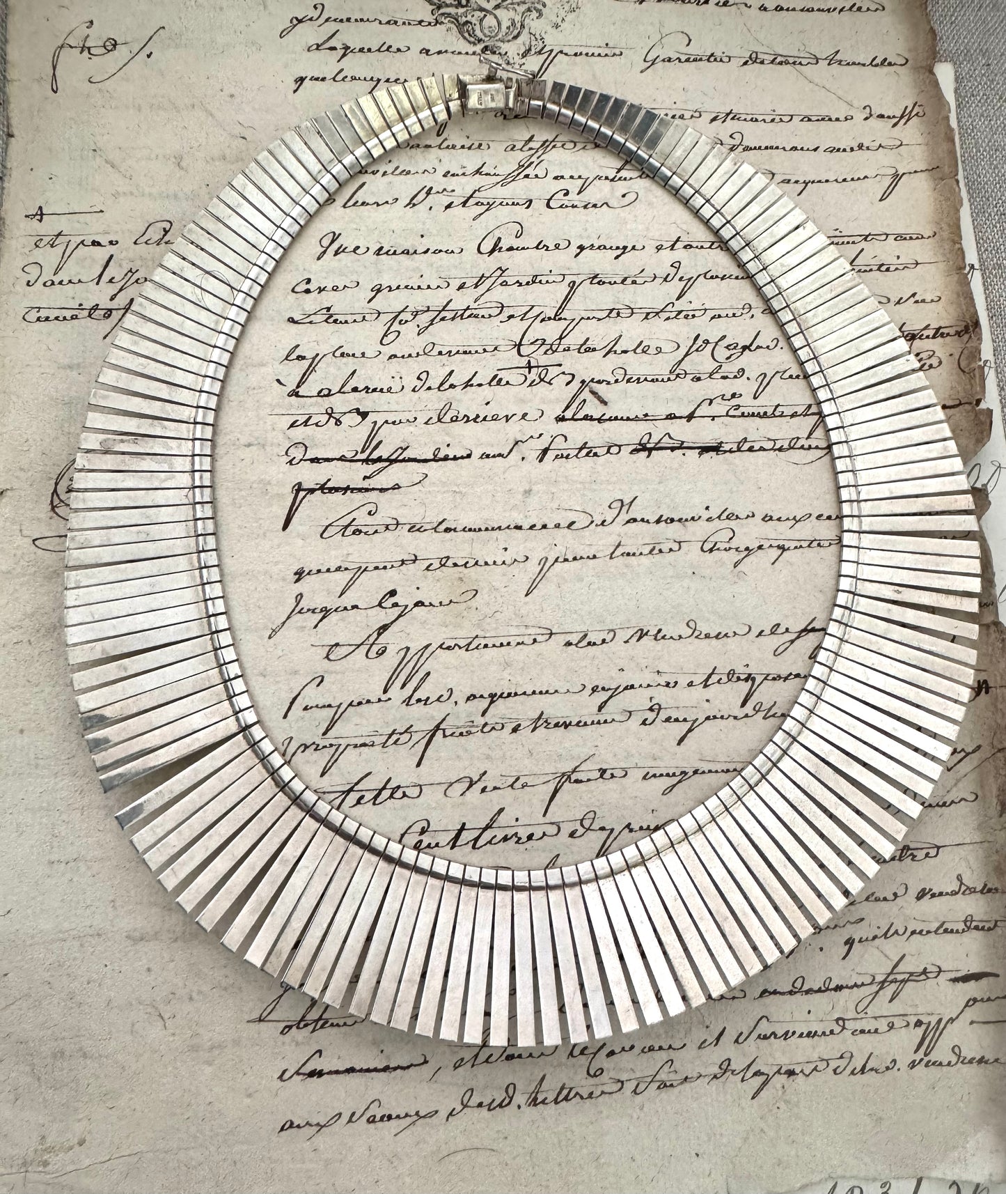 Vintage 1980’s Engraved Sterling Italian Cleopatra Collar