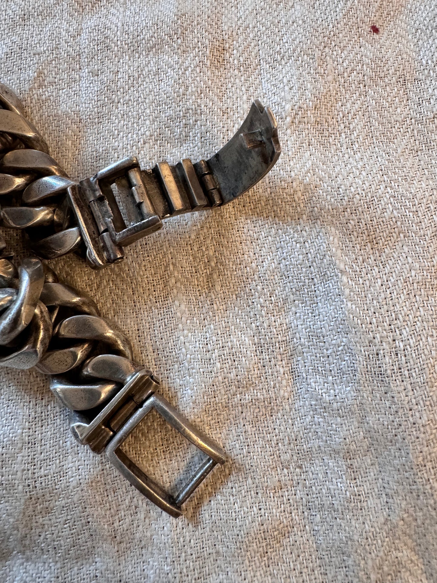 Sterling Silver Eclissi Watch with Heavy Sterling Curb Chain Strap