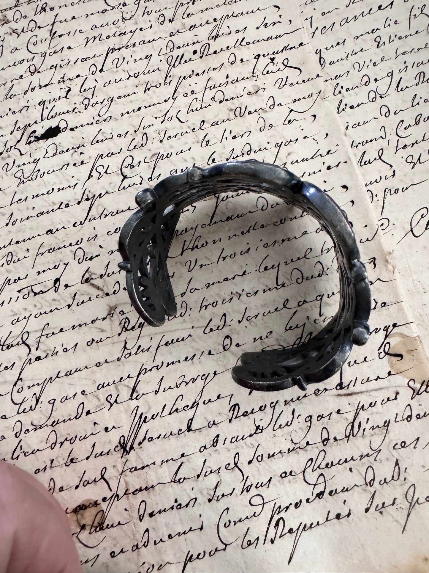 JKC “Berlin Iron” Oxidized Sterling Silver Cuff