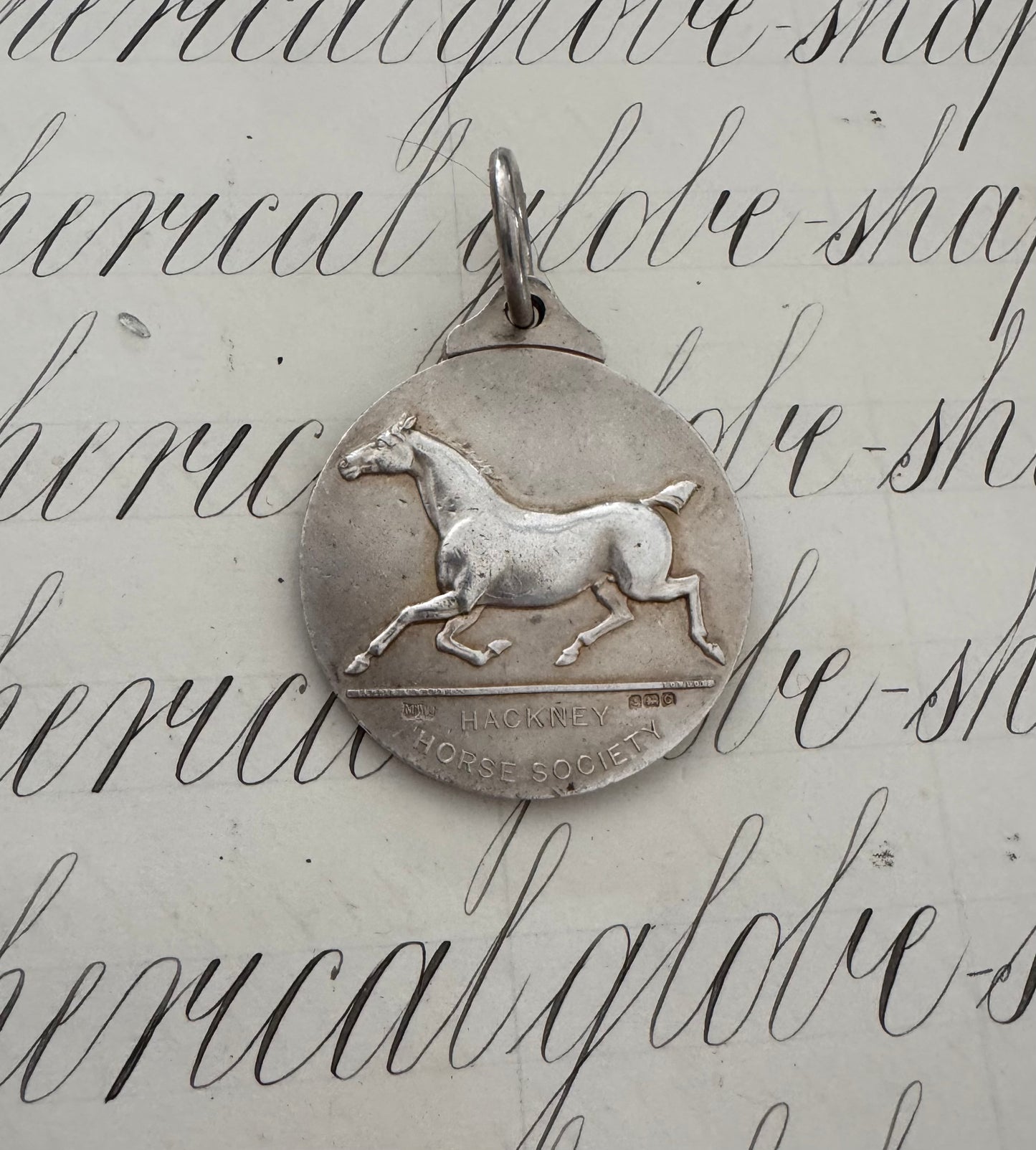 Enormous and Solid Sterling English Mappin & Webb Equestrian Medallion