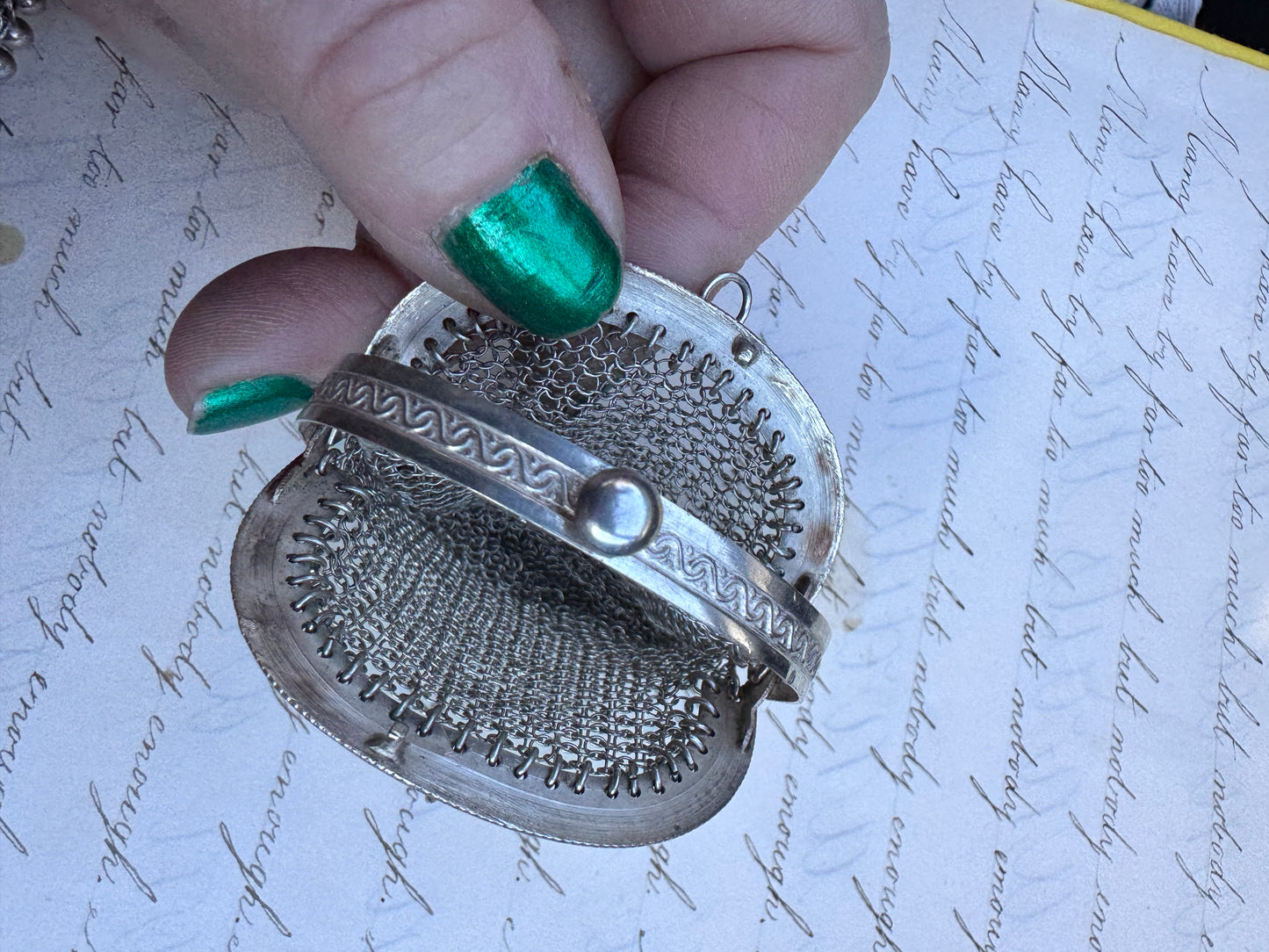 Antique French Silver Miniature Purse 2