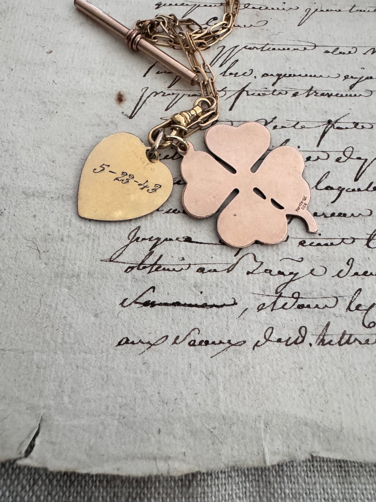Gold Filled Delicate Watch Chain Necklace with 2 Gold Filled Charms
