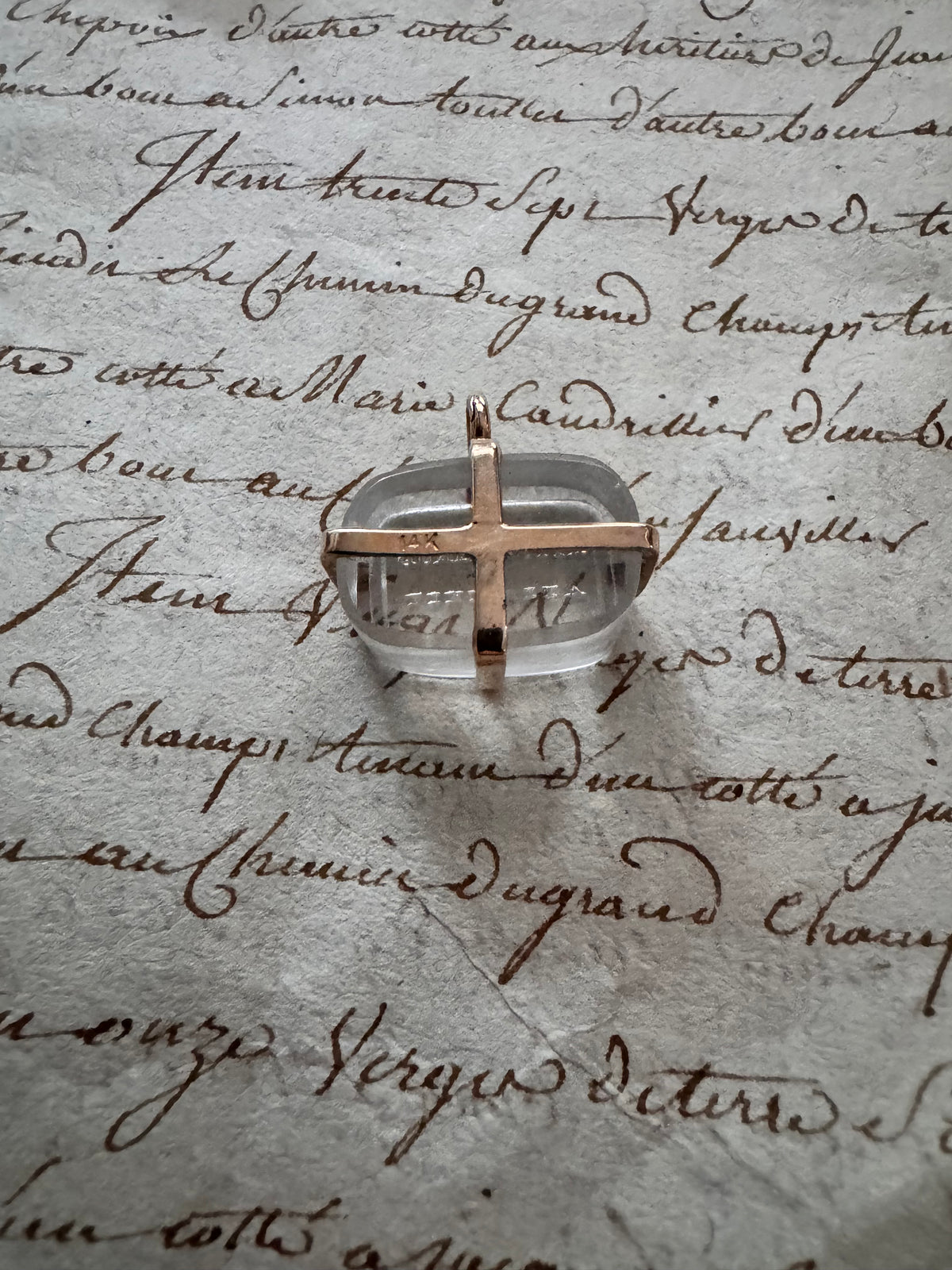 Antique Glass Seal “QUALIS VITA FINIS ITA”