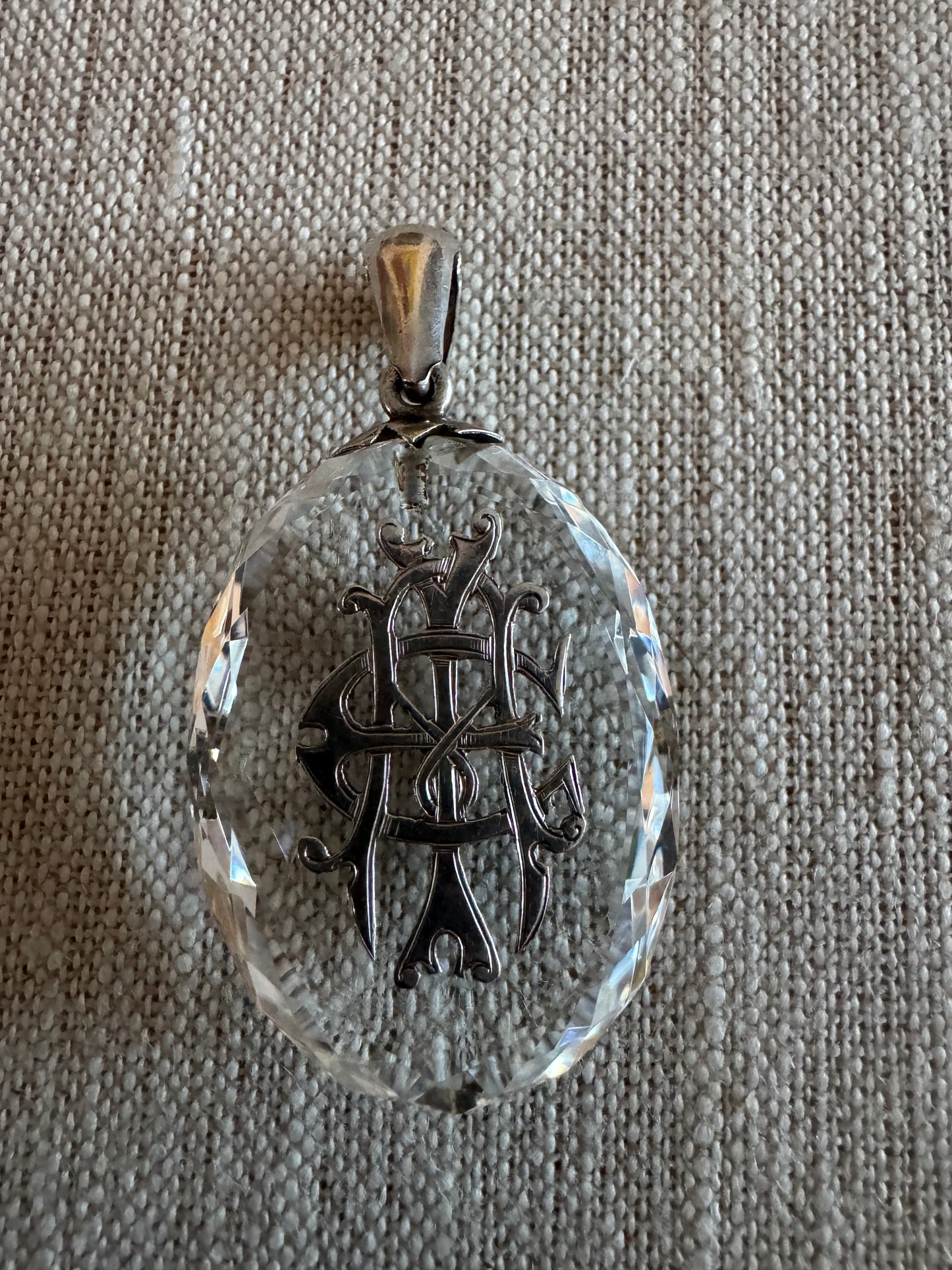 Exquisite Sentimental Victorian AEI Cut Crystal Pendant