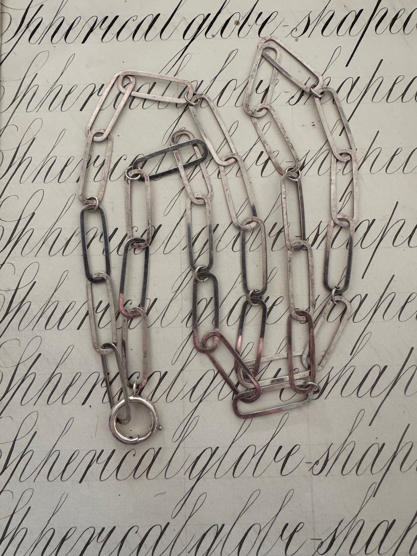 Striking Sterling Flattened Paperclip Chain