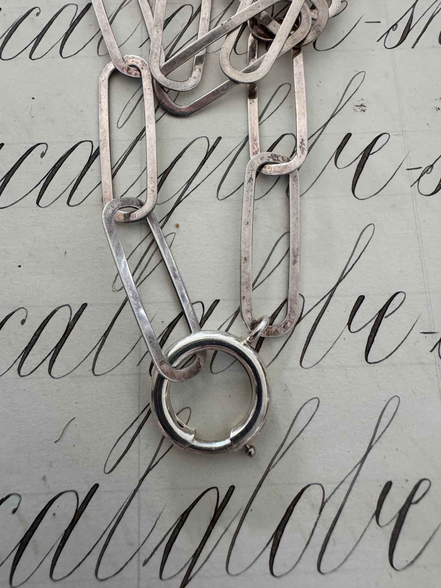 Striking Sterling Flattened Paperclip Chain