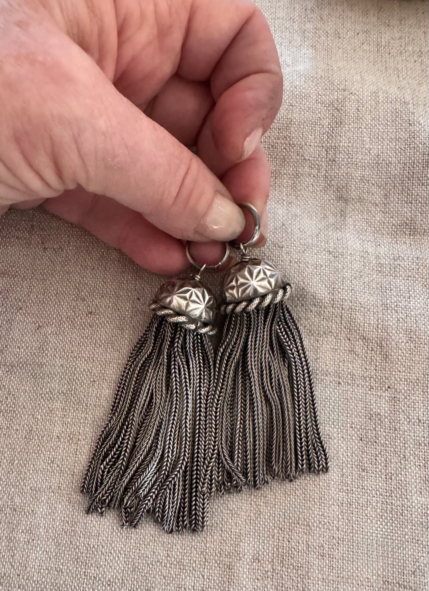 Gigantic Antique Sterling Tassels