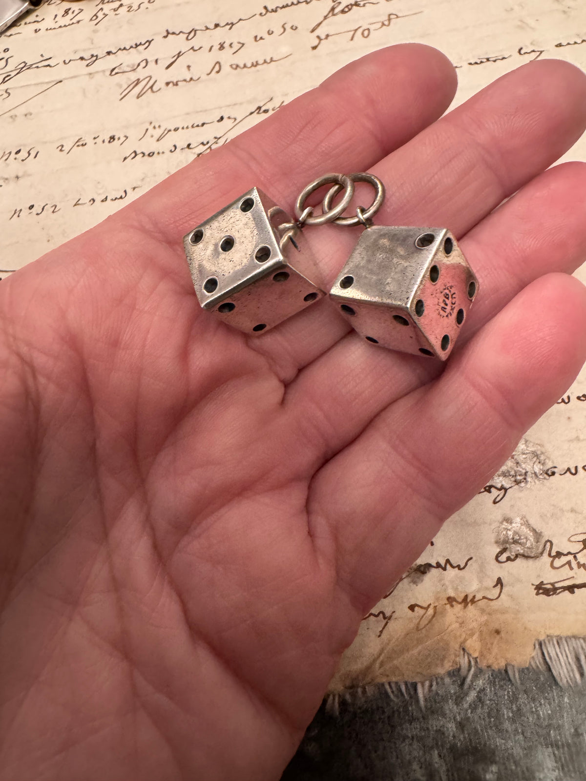Two Taxco Vintage Mexican Sterling Dice